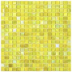 ND909 Мозаика одноцветная чип 15 стекло Alma Mono Color желтый светлый квадрат глянцевый перламутр