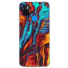 Силиконовый чехол "Желто-голубой флюид" на ZTE ZTE Blade A7s 2020 / ЗТЕ Блейд A7s 2020 Case Place