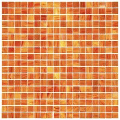 SM01 Мозаика одноцветная чип 15 стекло Alma Mono Color оранжевый квадрат глянцевый