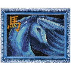 Набор для вышивания бисером "Синяя Лошадь", 18,7x27 см, арт. В-77
