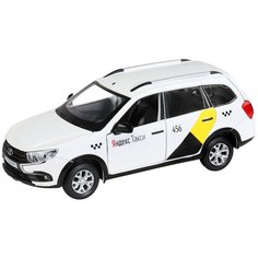 Машинка Автопанорама Lada Granta Cross Яндекс Такси, 1/24, белая, инерционная JB1251346