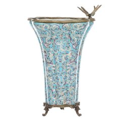 Ваза со стрекозой Eden 23x21x33см под старину из фарфора с бронзой, Glasar ГЛАСАР