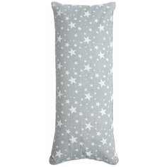 Подушка ортопедическая (Валик) с лузгой гречихи AMARO HOME Eco Line 20х50 см, (Звезды серый)