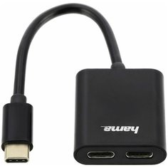 Разветвитель USB-C Hama 00135749, черный