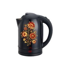 Чайник Добрыня DO-1248/1250, черный/цветы