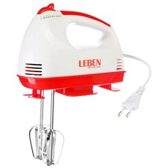 Миксер кухонный LEBEN 100ВТ, 7 скоростей, 4 насадки с коробочкой