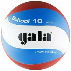 Мяч волейбольный GALA School 10 арт. BV5711S, р. 5, синтетическая кожа ПУ, подкл.сл. пена, клеен,бутиловая камера ,бел-гол-кр
