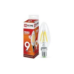 10шт. Лампа светодиодная LED-СВЕЧА-deco 9Вт 230В Е14 6500К 810Лм прозрачная IN HOME