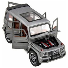 Машинка металлическая инерционная "Мерседес Гелендваген G" 1:24 (серый) XLG