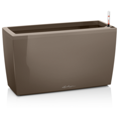 Кашпо Lechuza Cararo Complete (Серо-коричневый блестящий), 75x30xH43см