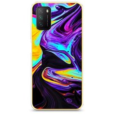 Силиконовый чехол "Фиолетовый флюид арт" на Xiaomi Poco M3 / Сяоми Поко М3 Case Place