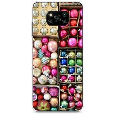 Силиконовый чехол "Елочные игрушки" на Xiaomi Poco X3 Pro / Сяоми Поко X3 Про Case Place