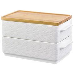 Elan gallery Блюдо для холодца Кружево 20.5 х 12.5 см, 2 шт белый