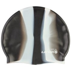 Шапочка плавательная Larsen SC, силикон, коричневый/белый