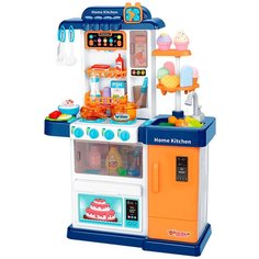 Игровой набор "Кухня", кран с водой, плита с паром, еда меняет цвет, сенсорный дисплей, холодильник, свет, звук, игрушка для детей, игрушка для девочек, игрушка для мальчиков, юным хозяйкам, игрушечная кухня, интерактивная кухня, сюжетно- ролевые игры Компания Друзей