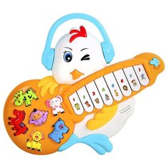 Интерактивная развивающая игрушка Smart Baby Пианино обучающее Цыплёнок, белый