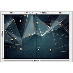 Фотообои / флизелиновые обои Абстракция с золотыми линиями 4 x 2,7 м Photostena