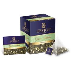 Чай зеленый Berton Green Jasmine в пирамидках, 20 пакетов