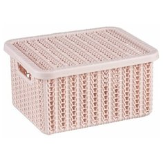 Ящик для хранения с крышкой вязание 85х148х170мм (чайная роза) (М2368) (IDEA)