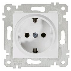 Розетка 1-ая (скрытая, без рамки, с/з) белая, RITA, MUTLUSAN (16 A, 250 V, IP 20) (2200 600 0201)