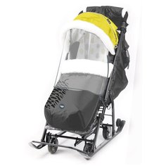 Санки-коляска Ника детям НД7-5К черный с золотом Nika