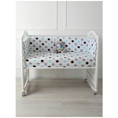 Бортик для детской кроватки МамаШила "Сладкие сны" (бирюзовый/черный) 6-401-P