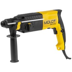 Перфоратор MOLOT MRH 2428 в чем. + (2 зубила, 3 сверла) (700 Вт, 2.6 Дж, 3 реж патрон SDS-plus, вес 2.8 кг) (MRH242800027) МОЛОТ