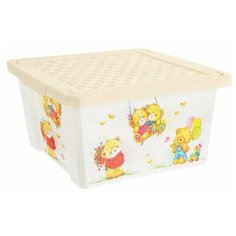 Контейнер для игрушек Little Angel "Bears" (17л, слоновая кость) LA1023IR