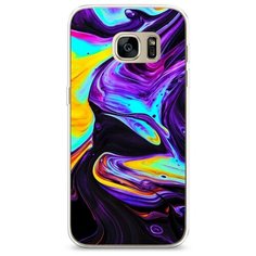 Силиконовый чехол "Фиолетовый флюид арт" на Samsung Galaxy S7 edge / Самсунг Галакси С 7 Эдж Case Place