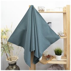 Полотенце вафельное банное, полотенце вафельное пляжное Premium, Вселенная текстиля, Хлопок, 150/75 см, № 976, цвет серый