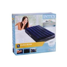 Надувной матрас INTEX Classic Downy Твин, синий, 99x191x25 см