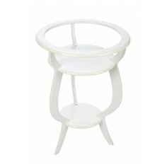 Деревянная подставка для цветов - Тм-3 цв. "Слоновая кость", h-720mm, d-500mm. Полка под горшок: d-370mm) Аква Сервис