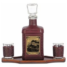 Макей Графин "Железные дороги" с рюмками на подставке (500 мл)