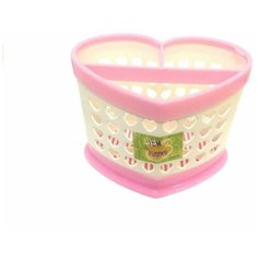 Подставка для сушки столовых приборов сердце розовый Markethot