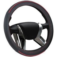 Оплетка на руль виниловая AZARD Объемный винил "M" (d=38см) /красный/