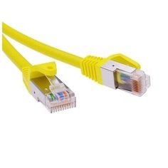 Патч-корд экранированный CAT6A SF/UTP 4х2 LSZH желтый 1.5м DKC