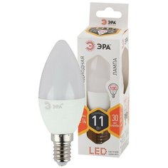 Лампа светодиодная LED B35-11W-827-E14 (диод, свеча, 11Вт, тепл, E14) (10/100/4000) ЭРА (Б0047939) ERA