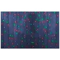 Гирлянда-сеть светодиодная 1.5х1.5м свечение с динамикой прозрачный провод мультиколор Neon Night