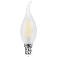 Лампа светодиодная LED 11вт Е14 теплый матовая свеча на ветру FILAMENT (LB-714) Feron