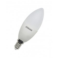 Лампа светодиодная LED 8Вт E14 CLB75 тепло- бел, матов. свеча OSRAM (4058075210684)