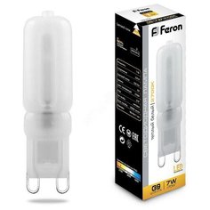 Лампа светодиодная LED 7вт 230в G9 теплый капсульная (LB-431) Feron