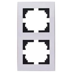 Рамка RAIN 2-ая вертикальная белая с боковой вставкой (703-0202-152) Lezard