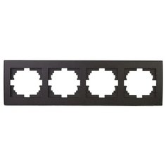 Рамка RAIN четверная горизонтальная черный графит матовый (703-4141-149) Lezard