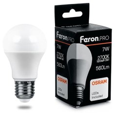 Лампа светодиодная LED 7вт Е27 дневной Feron.PRO OSRAM (LB-1007)