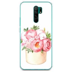 Силиконовый чехол "Коробка с пионами" на Xiaomi Redmi 9 / Сяоми Редми 9 Case Place