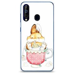 Силиконовый чехол "Заяц в кружке" на Samsung Galaxy A60 / Самсунг Галакси А60 Case Place