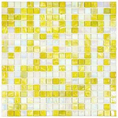 08-Sadatoni-m Мозаика смешанного цвета чип 15 стекло Alma Mix желтый светлый квадрат глянцевый перламутр