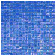 NB-BL556 Мозаика одноцветная чип 15 стекло Alma Mono Color синий квадрат глянцевый перламутр