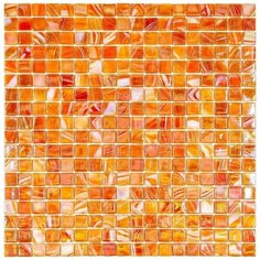 NB820-m Мозаика одноцветная чип 15 стекло Alma Mono Color оранжевый квадрат глянцевый перламутр