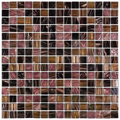 Demon-2013-m Мозаика смешанного цвета чип 20 стекло Alma Mix коричневый темный квадрат глянцевый